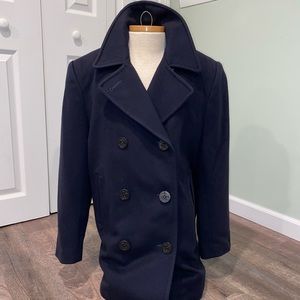 Talbots Midnight Blue Double-Breasted Pea Coat